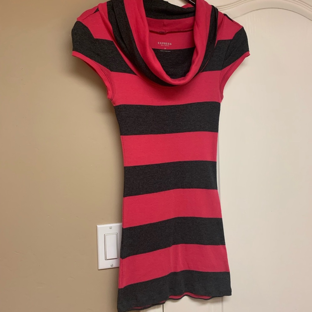 Express Pink and Black cowl neck sweater Mini dress